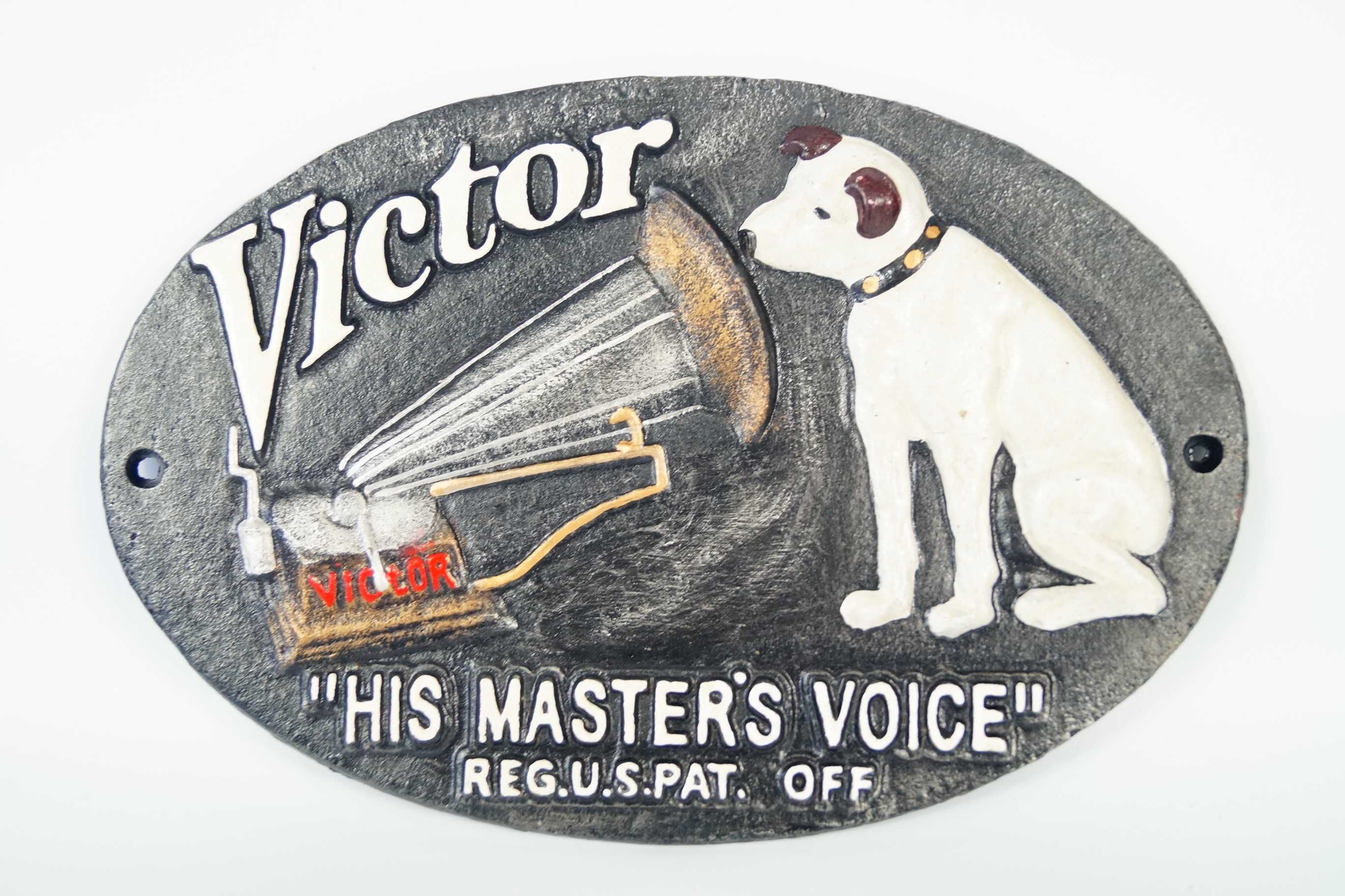 ŻELIWNY SZYLD - his masters voice PIE GRAMOFON