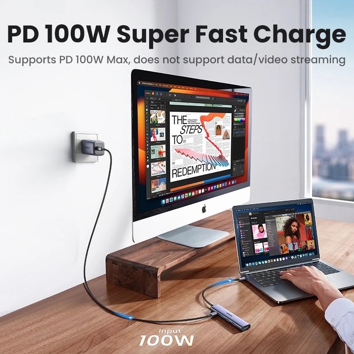 Багатопортовий адаптер Ugreen 5-в-1 hub HDMI Type-C USB3.0