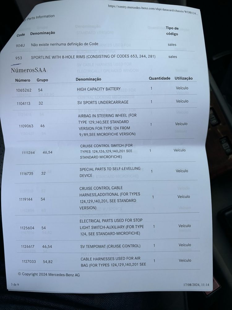 E 300 TD Touring Turbo Diesel  NACIONAL. 27 Extras Origem W124