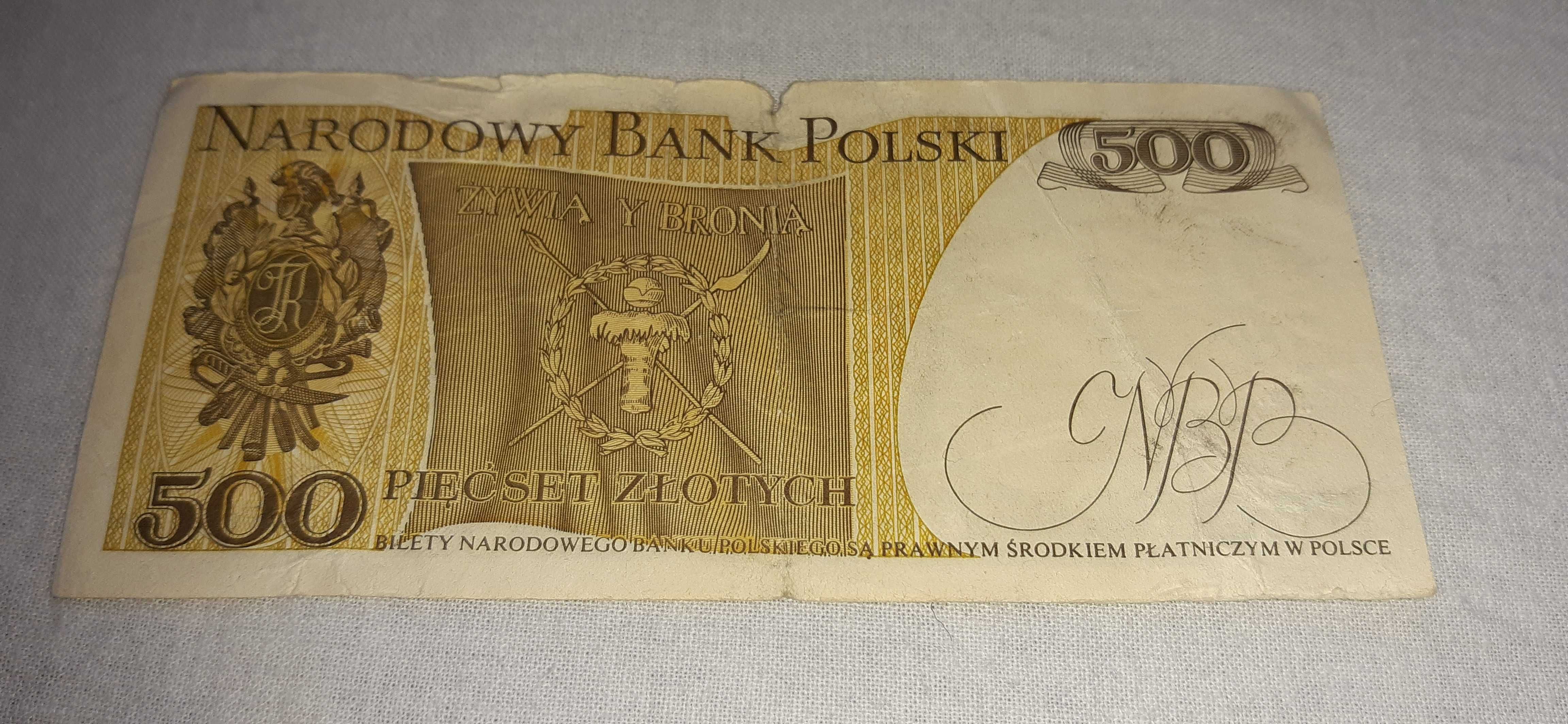 Banknot 500zł 1974 D +gratis 00,1$