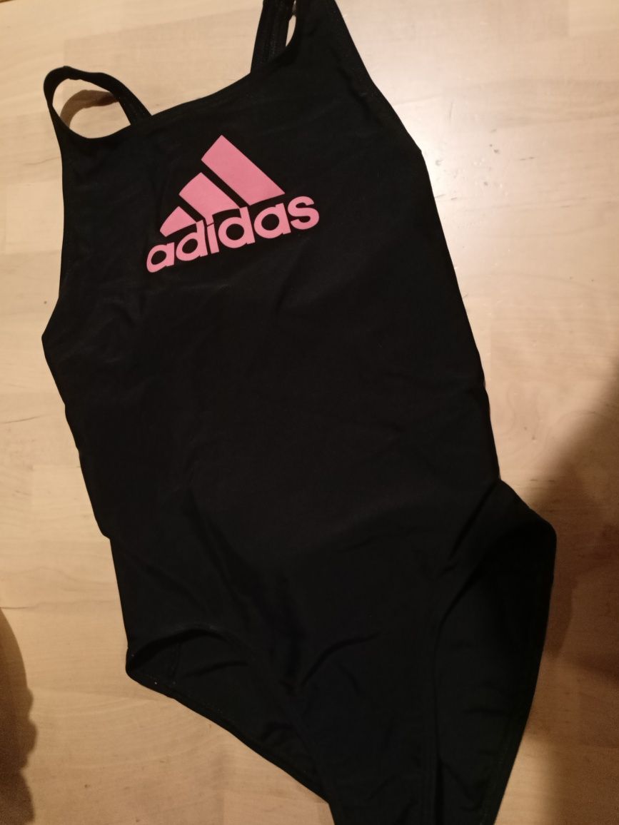 Czarny kostium strój kąpielowy jednoczęściowy sportowy ADIDAS 158