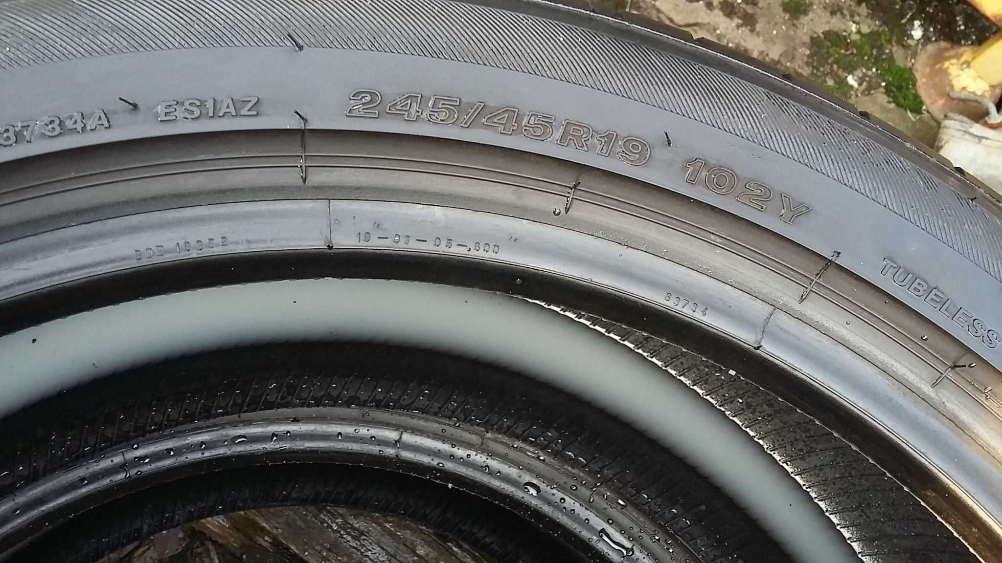 opony letnie Bridgestone 245/45R19 bieżnika 6mm data prod. 2020r