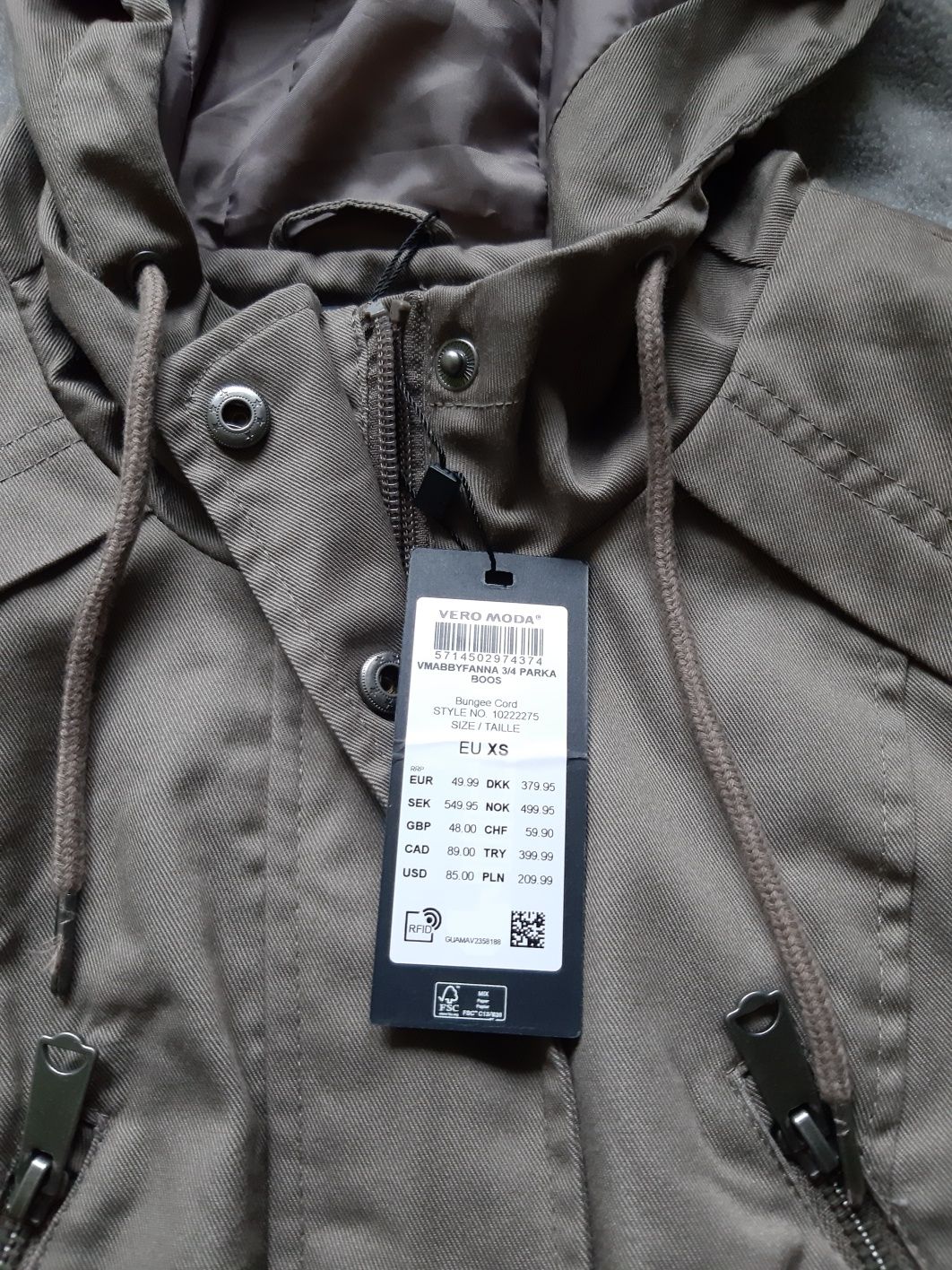 Nowa, lekka kurtka parka Vero Moda XS-S