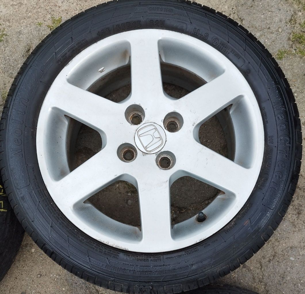 Alufelgi 15 Cali Oryginalne Honda 4 x 100 Opony Letnie 185 55 Komplet