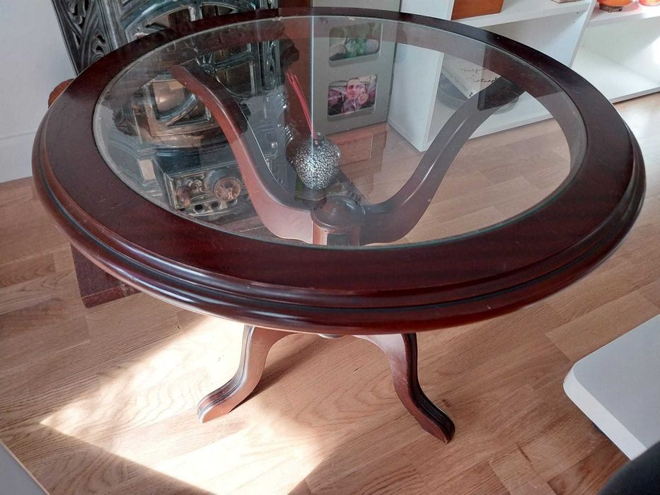 Mesa centro café decoração vidro