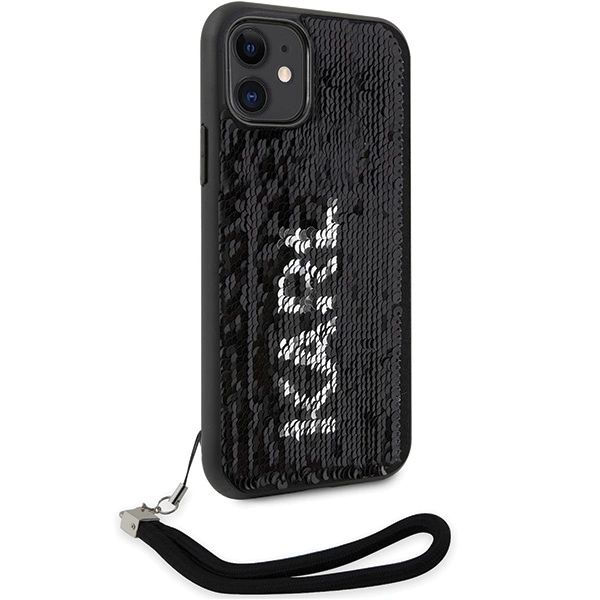 Etui Karl Lagerfeld Sequins Cord na iPhone 11 / Xr - srebrne