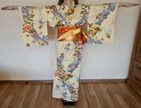Japońskie kimono + pas obi + wachlarz