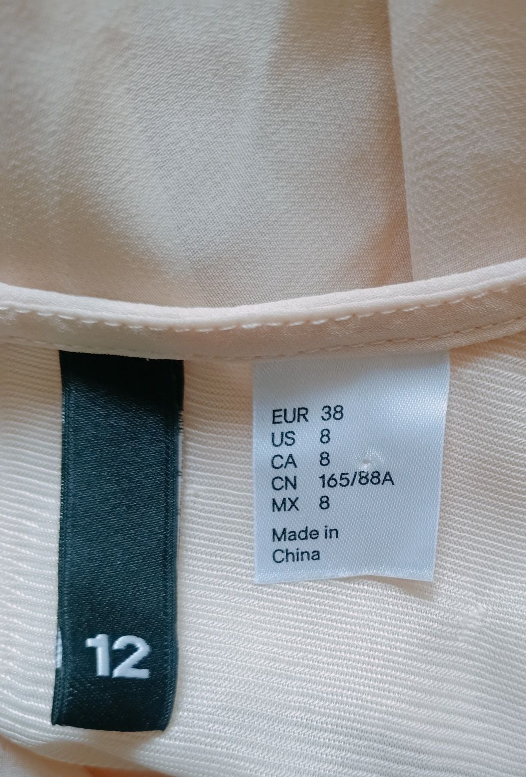 Tunika sukienka bluzka z długim rękawem, falbany h&m rozmiar 38