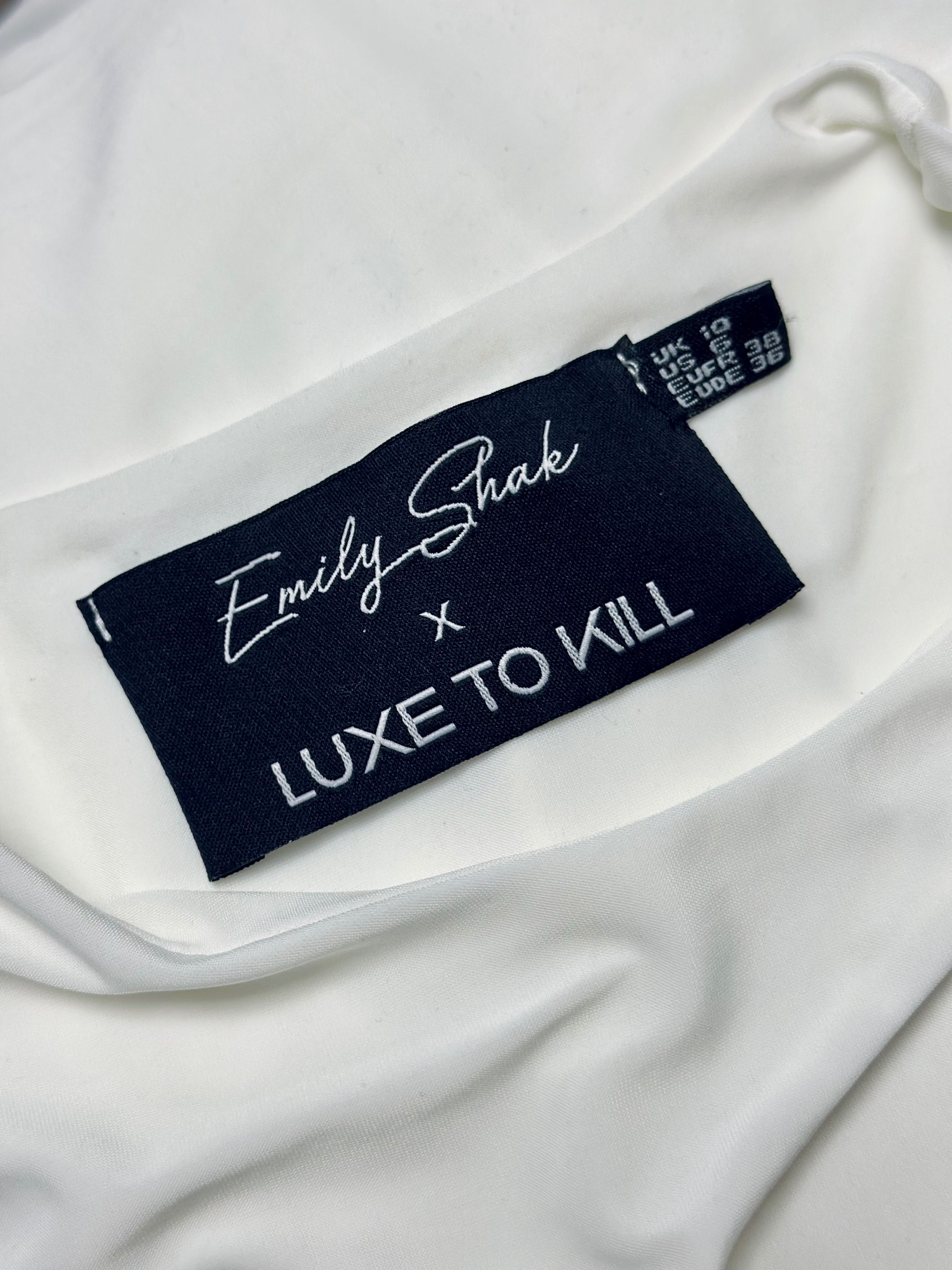 Body damskie Emily Shak x Luxe to Kill M/10 białe asymetryczne