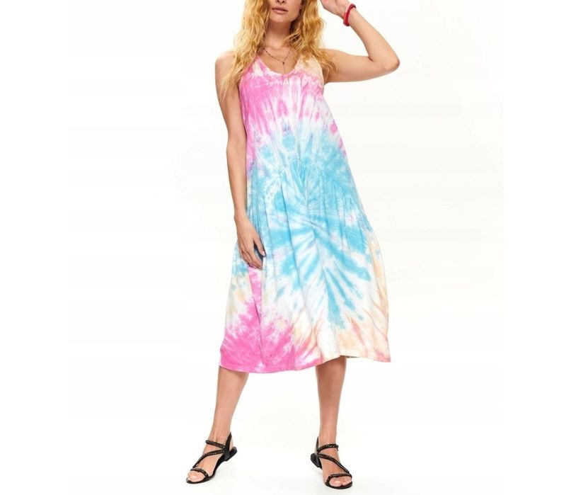 Świetna bawełniana kolorowa sukienka na lato XS/L