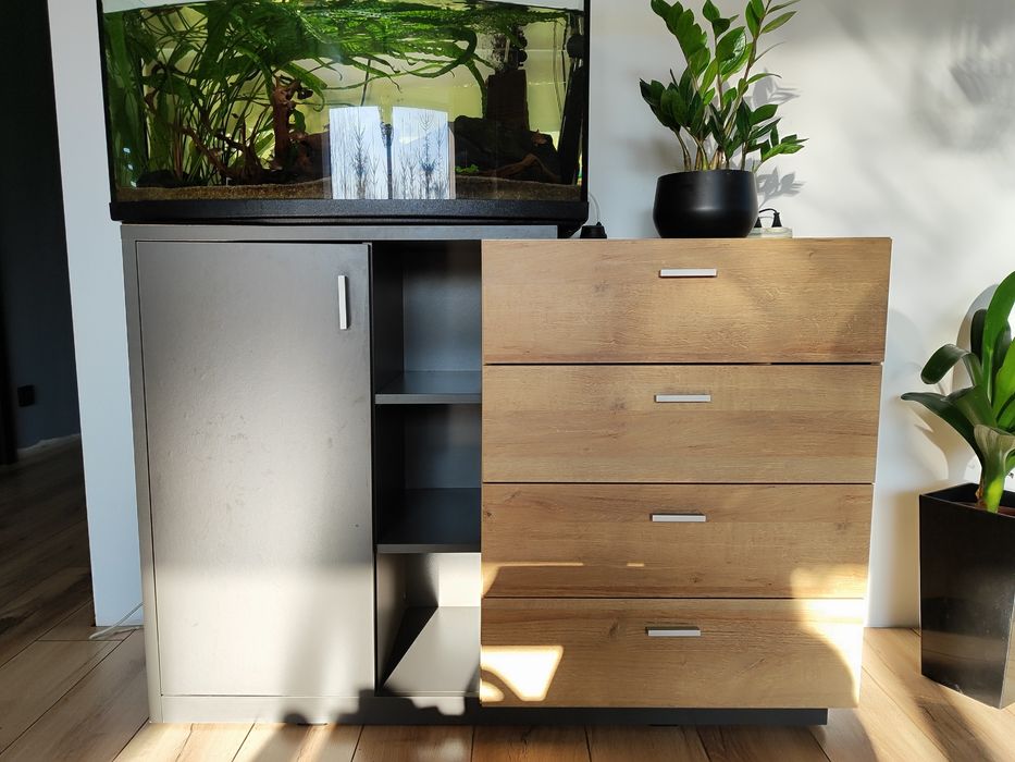 Zestaw mebli do salonu 4 elementy komoda, stolik, szafka RTV, szafa