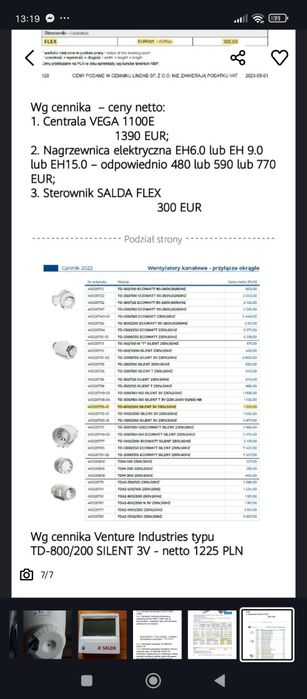 Centrala wentylacyjna SALDA VEGA 1100E