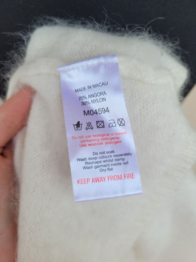 Sweter sweterek ślub wesele komunia elegancki zakładany 70% angora