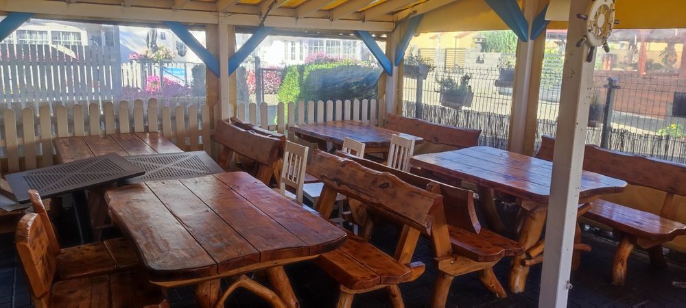 Komplet ogrodowy drewniany stół+ ławy, meble ogrodowe meble ogrodowe