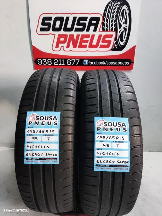 2 pneus semi novos 195-65r15 michelin - oferta dos portes