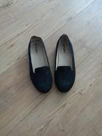 Mokasyny damskie buty czarne 37