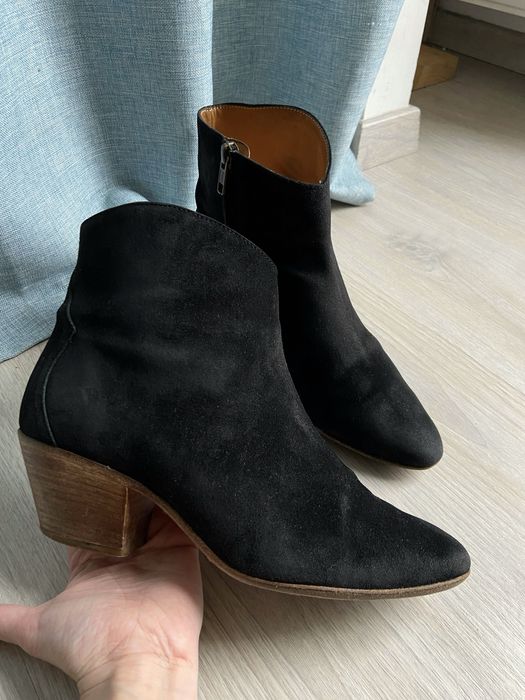 Buty botki Isabel Marant 38 kowbojki czarne zamszowe skórzane kozaki