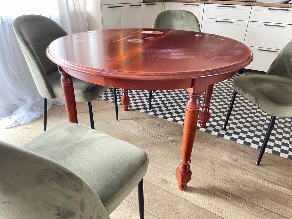 stół okrągły 120 cm lite drewno rozkładany do 230cm