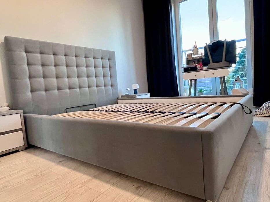 Łóżko sypialniane 160x200 z pojemnikiem i stelażem