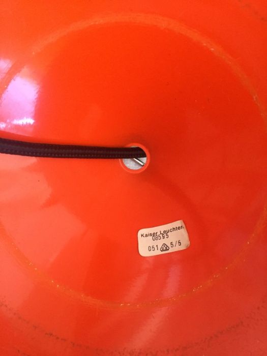 Candeeiro Kaiser Leuchten em laranja Space Age anos 60, 70