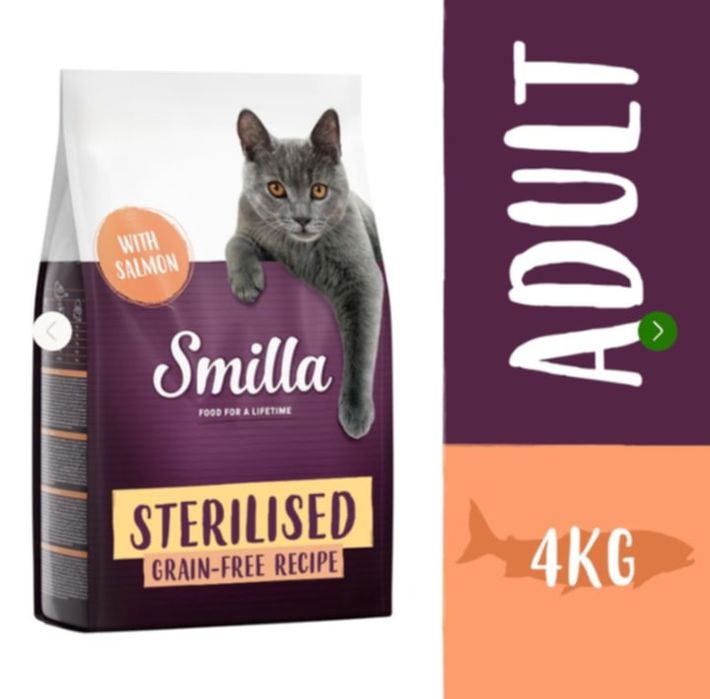Karma sucha dla kota Smilla Sterilised z łososiem bez zbóż 4 kg