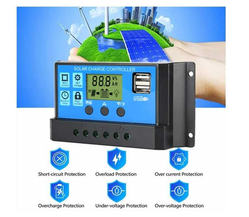 [NOVO] Controlador de Carga Solar MPPT • 30A - 100A • 12V / 24V