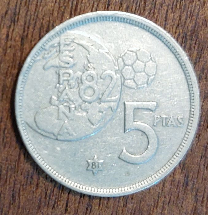 5 Pesetas de 1980 alusiva Espana 82 (estrela 81)