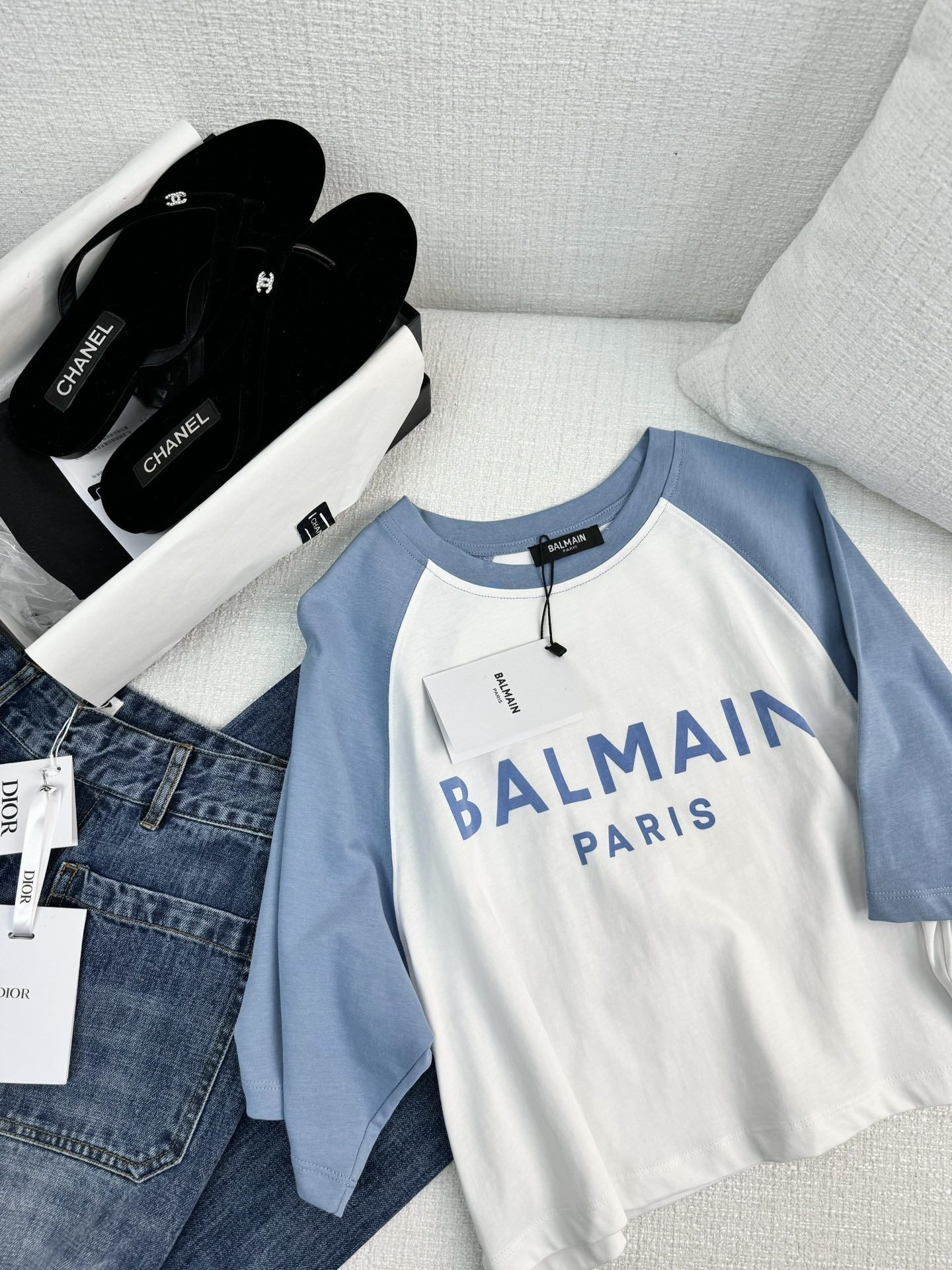 BALMAIN® Luksusowy T-shirt ekskluzywna bluzka markowa logowana bluza