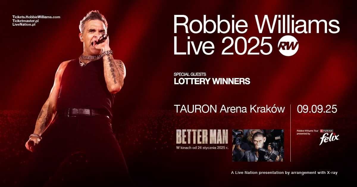 Sprzedam 3 bilety na Robbie Wiliams 09.09.25 Tauron Kraków Płyta!