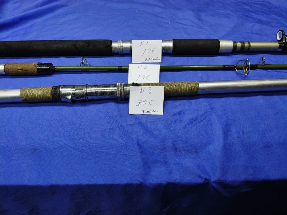 Vendo estas canas de pesca os preços estão marcados nas canas