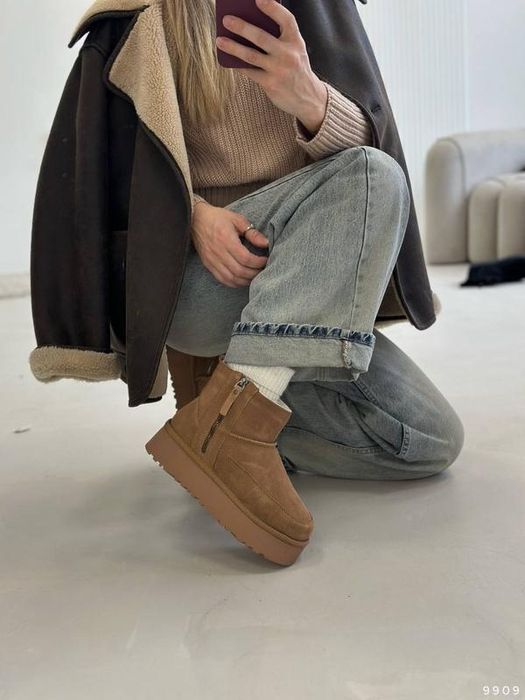 Уги на платформі уги на високій підошві натуральні  2 кольори