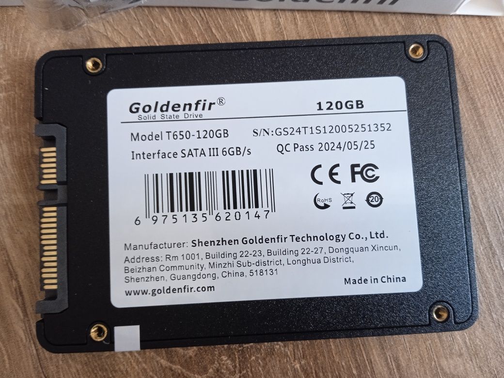 Жёсткий диск SSD 2,5 Goldenfir 120gb