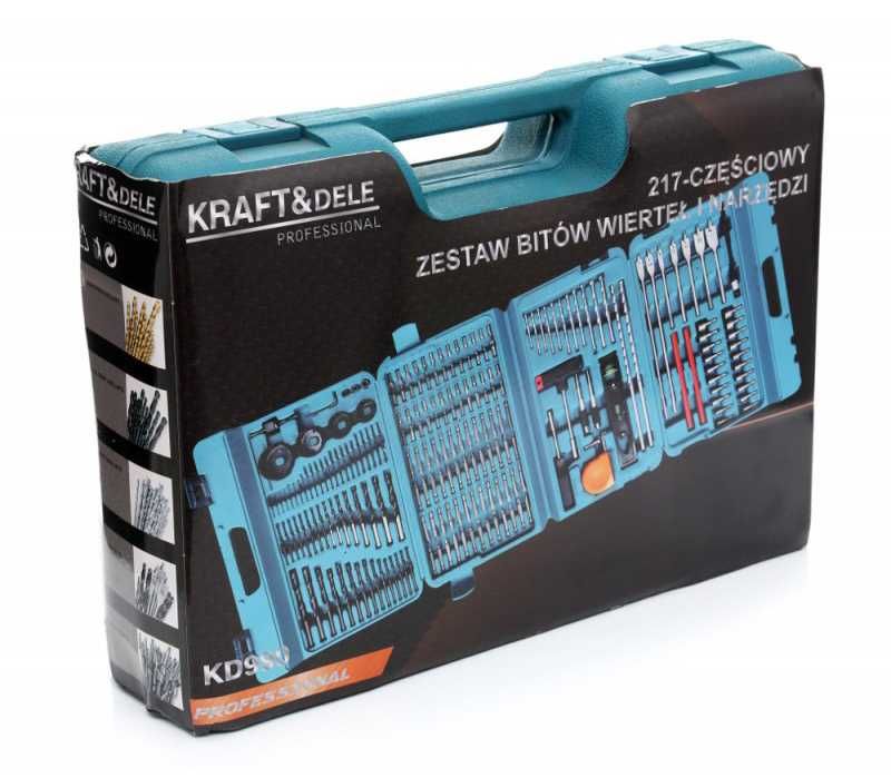 KRAFT&DELE Zestaw Wiertła Bity Otwornice Nasadki 216e Walizka KD990
