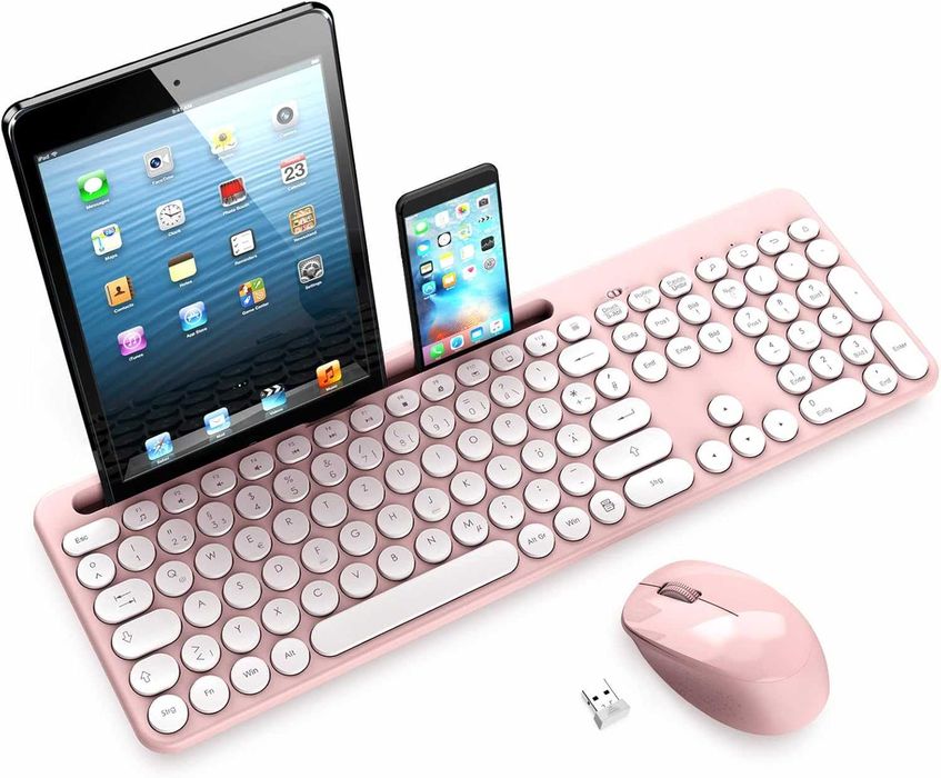 Zestaw bezprzewodowy klawiatura i mysz LeadsaiL układ QWERTZ