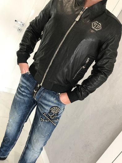 Philipp Plein Spodnie męskie i damskie boyfriend jeansowe