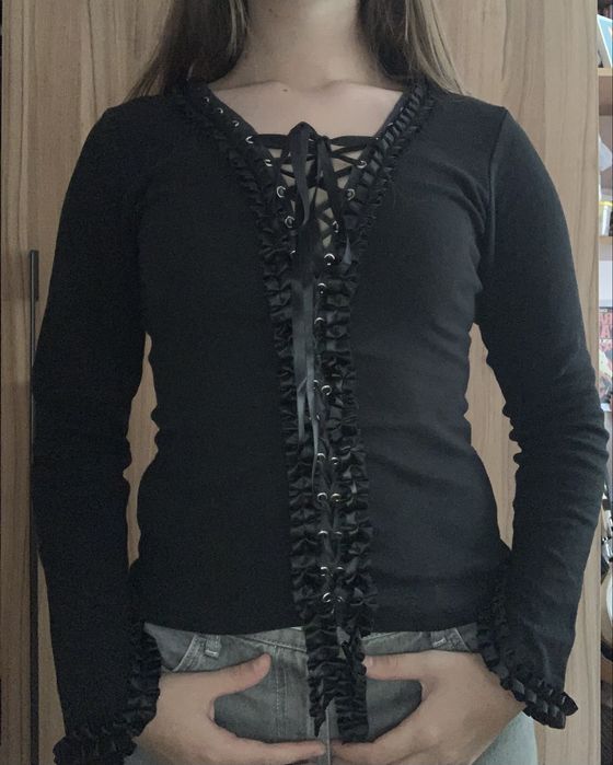 готичний вінтажний лонгслів/ кофтинка