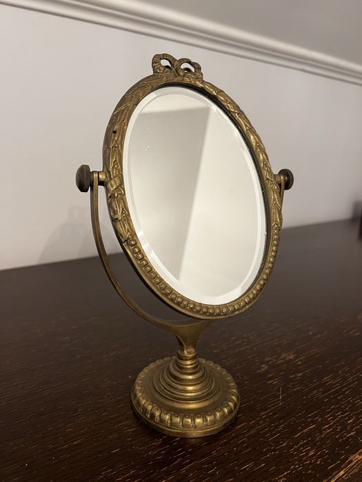 Lustro stylowe  mosiężne kryształowe antyczne bardzo ciężkie