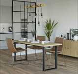RODZINNY SOLIDNY STÓŁ loft/czarny metalowy stelaż/160/80/nierozkładany