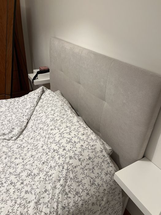 Cama 140cm + cabeceira + estrado + colchao