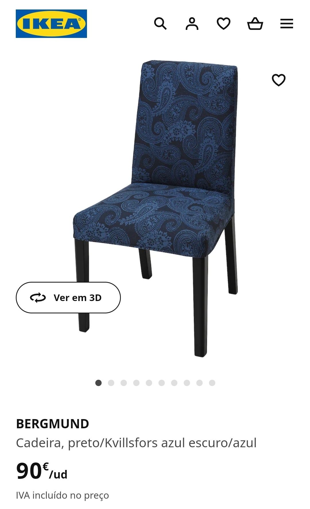 Vendo conjunto de 4 cadeiras BERGMUND IKEA com capas