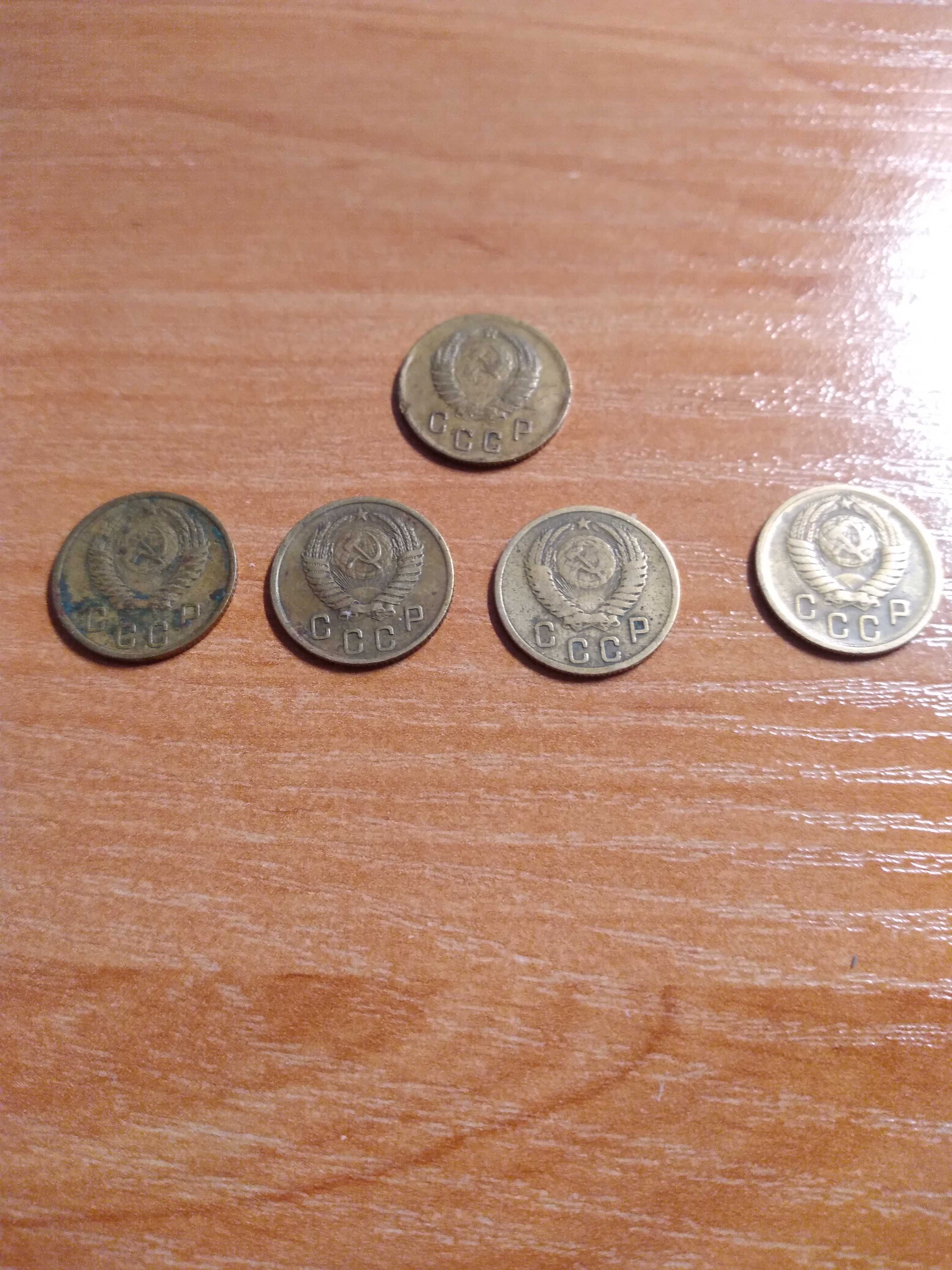 Монеты СССР 2 коп. 1941г. 1952г, 1955 г. ,1956 г. , 1957 г.