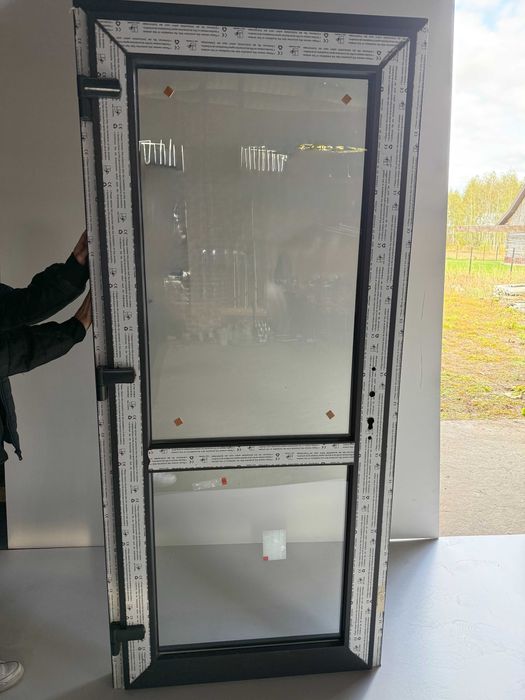 Drzwi PCV (90x200) (Białe Antracyt orzech) Od ręki! Transport cała PL!