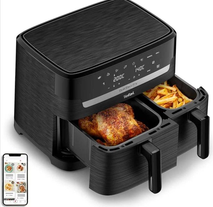 Tefal Frytkownica beztłuszczowa Dual Easy Fry EY901N10 8,3L XXL 2700W
