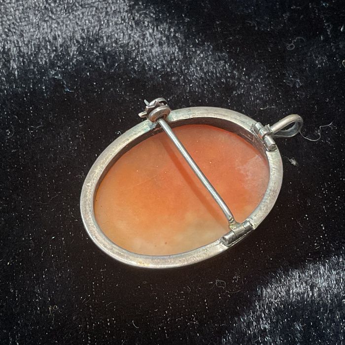 Broche e pendente prata inglesa 3 cm