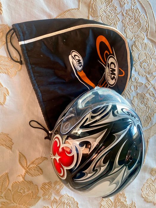 Capacete moto CMS GP4 - ( Ace of Clubs - red )