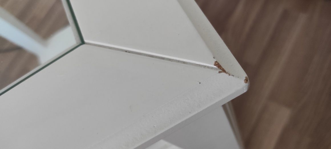 Mesa de apoio, branco/vidro LIATORP