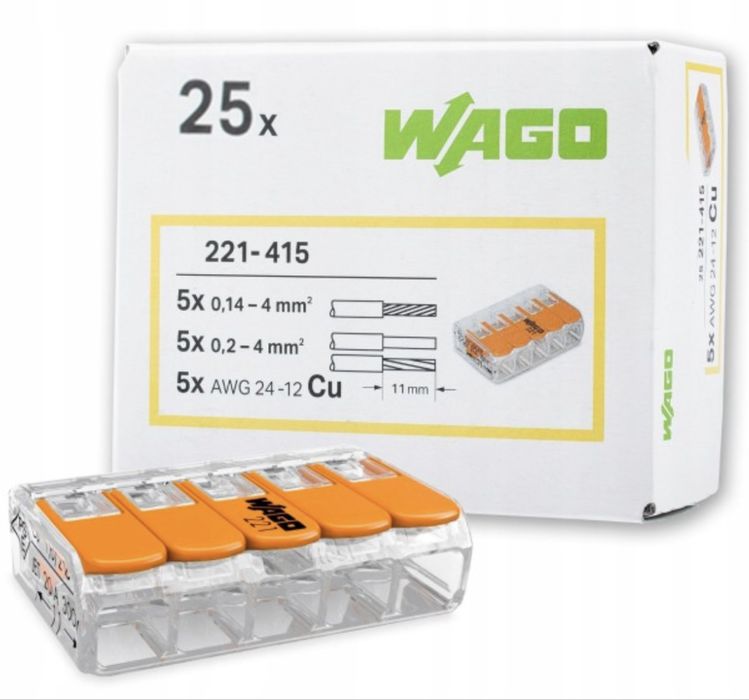 Zlączki wago zakykane (25szt) 221-415