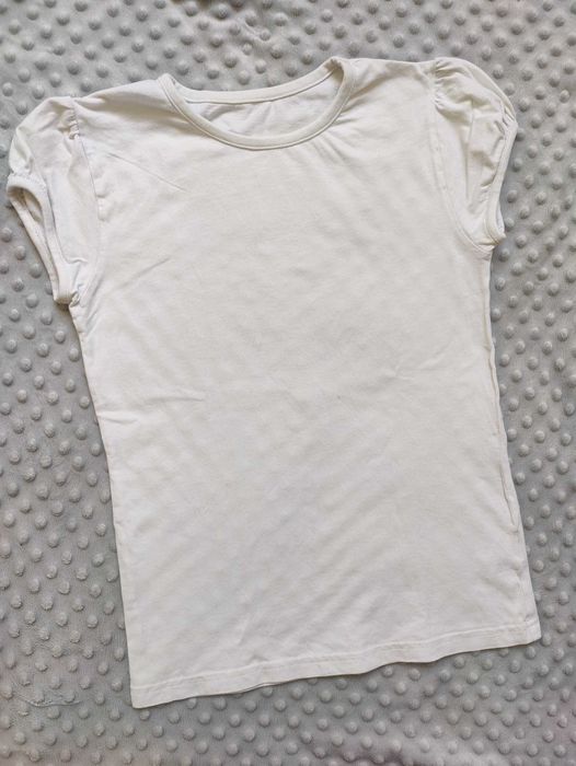 Biała koszulka dziewczęca 158/164 krótki rękaw