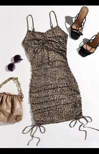Леопардова сукня на зав‘язках від shein розмір с-м