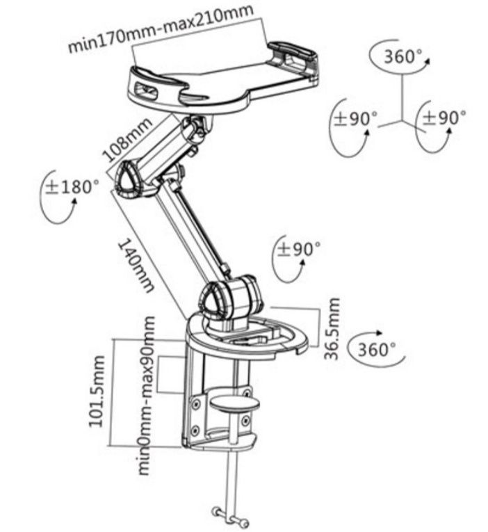 Uchwyt biurkowy 360 VELLEMAN do 10.4 cala OPIS !